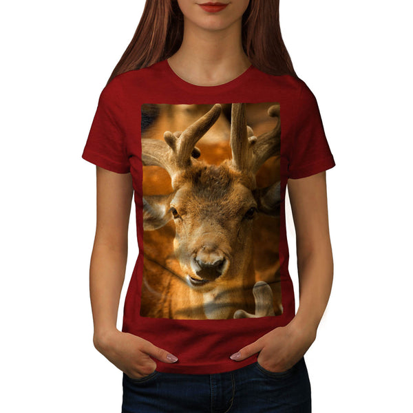 Funny Deer Animal Womens T-Shirt