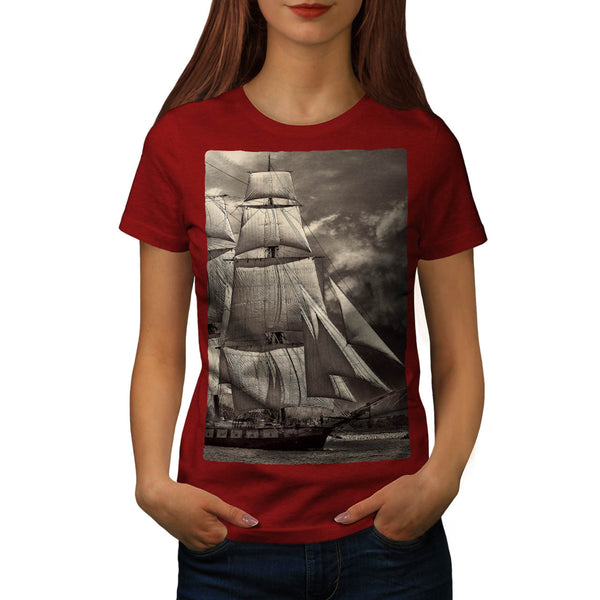 Retro Sailboat Womens T-Shirt