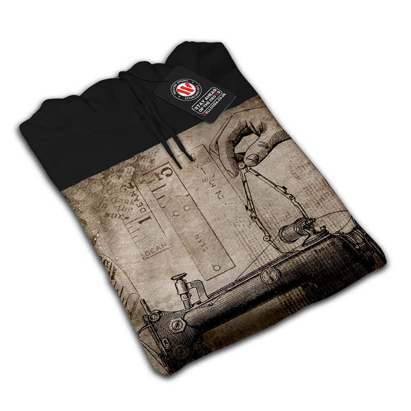 Sewing Machine Retro Mens Hoodie