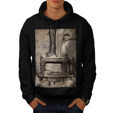 Sewing Machine Retro Mens Hoodie