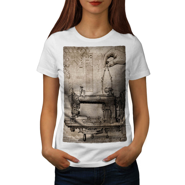 Sewing Machine Retro Womens T-Shirt
