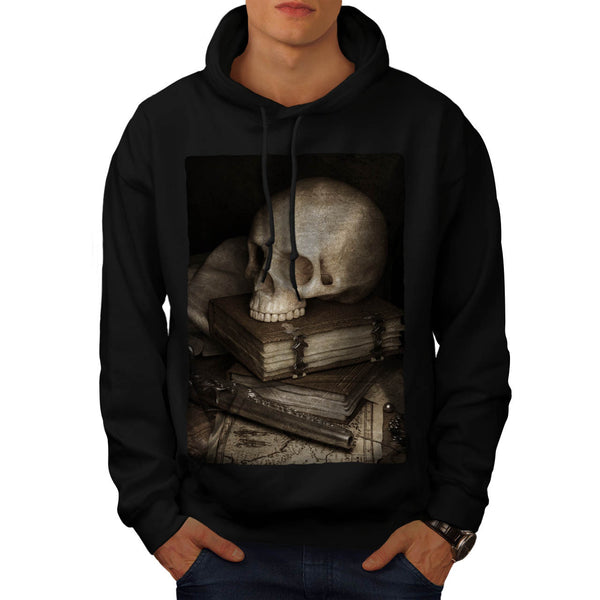 Library Skull Vintage Mens Hoodie