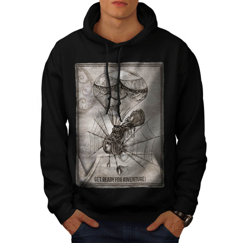 Retro Flying Machine Mens Hoodie