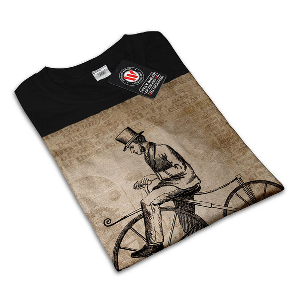 Man On Bicycle Womens T-Shirt