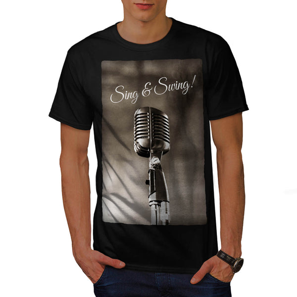 Old Retro Microphone Mens T-Shirt