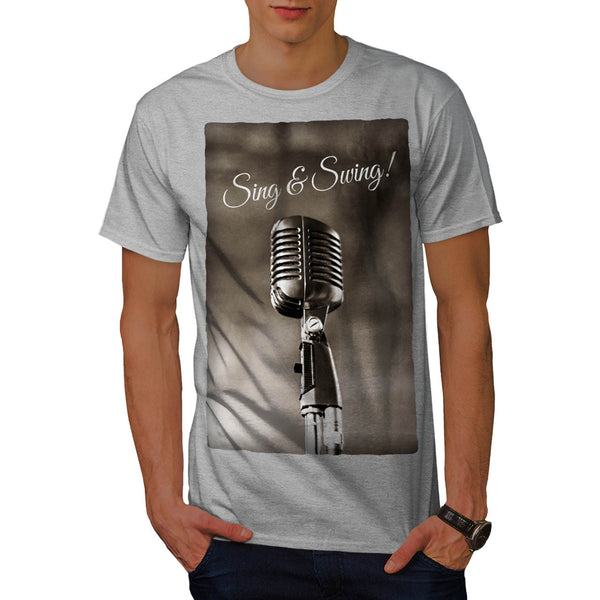 Old Retro Microphone Mens T-Shirt