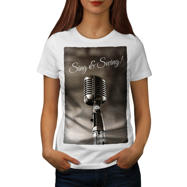 Old Retro Microphone Womens T-Shirt
