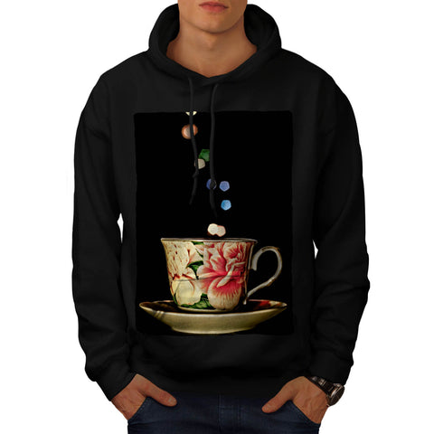 Tea Time Flower Cup Mens Hoodie
