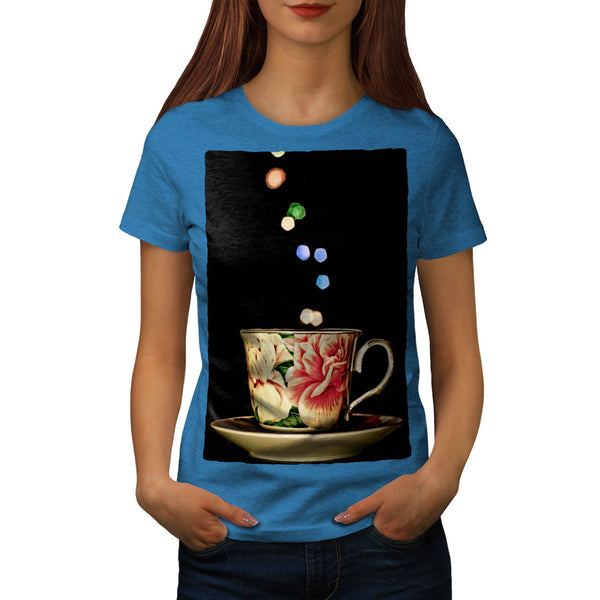 Tea Time Flower Cup Womens T-Shirt