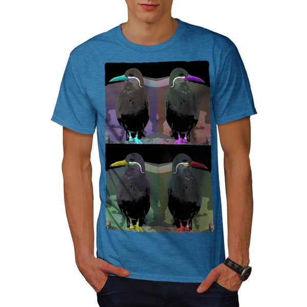 Black Bird In Collage Mens T-Shirt
