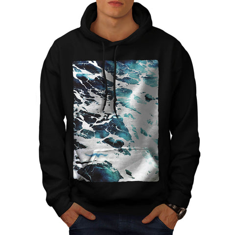 Dark Deep Blue Sea Mens Hoodie