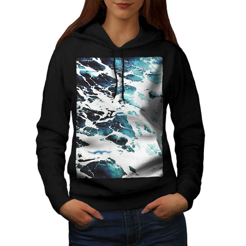 Dark Deep Blue Sea Womens Hoodie