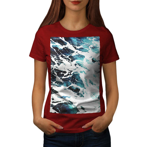 Dark Deep Blue Sea Womens T-Shirt