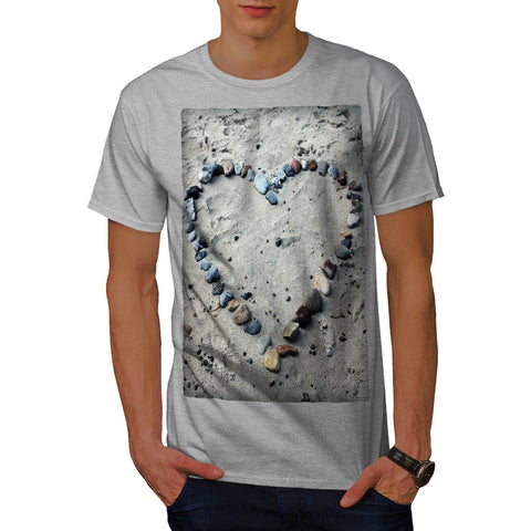 Beach Pebble Heart Mens T-Shirt
