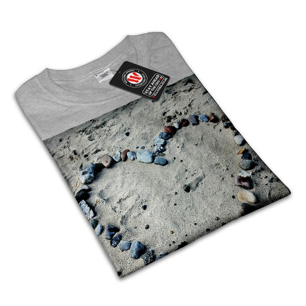 Beach Pebble Heart Mens T-Shirt