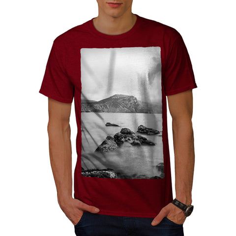 Foggy Sea Shore Mens T-Shirt