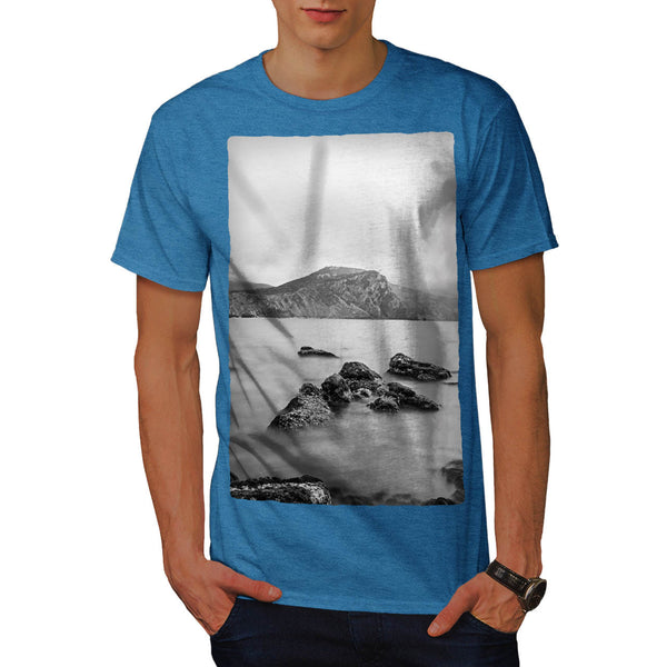 Foggy Sea Shore Mens T-Shirt