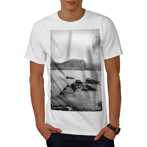 Foggy Sea Shore Mens T-Shirt