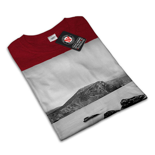 Foggy Sea Shore Womens T-Shirt