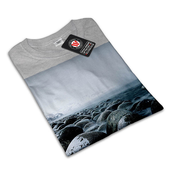 Foggy Sea Shore Womens T-Shirt