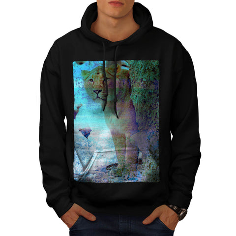 Jungle Cat Queen Look Mens Hoodie