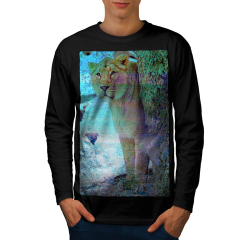 Jungle Cat Queen Look Mens Long Sleeve T-Shirt
