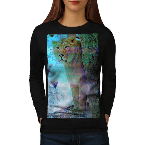 Jungle Cat Queen Look Womens Long Sleeve T-Shirt