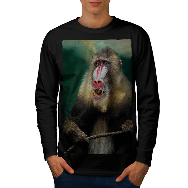 Baboon Monkey Look Mens Long Sleeve T-Shirt