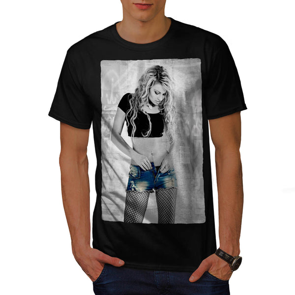 Blond In Blue Jeans Mens T-Shirt