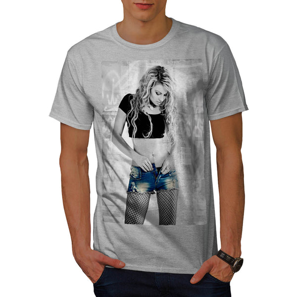 Blond In Blue Jeans Mens T-Shirt
