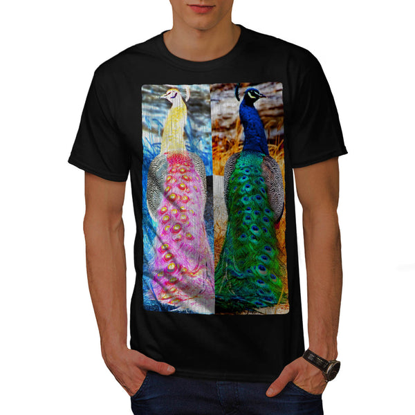 Colourful Peacock Tail Mens T-Shirt