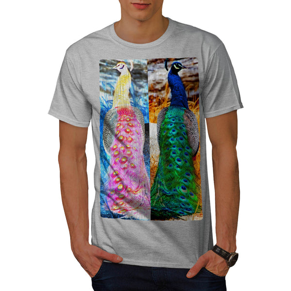 Colourful Peacock Tail Mens T-Shirt