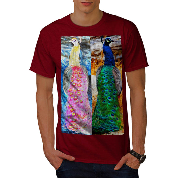 Colourful Peacock Tail Mens T-Shirt