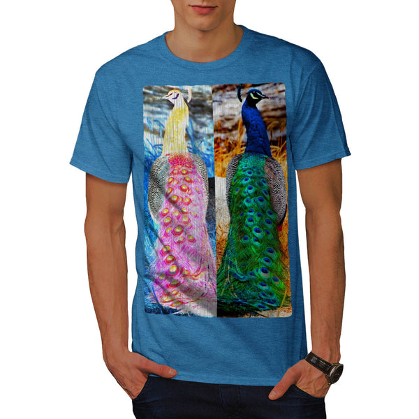 Colourful Peacock Tail Mens T-Shirt