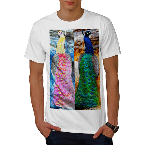 Colourful Peacock Tail Mens T-Shirt