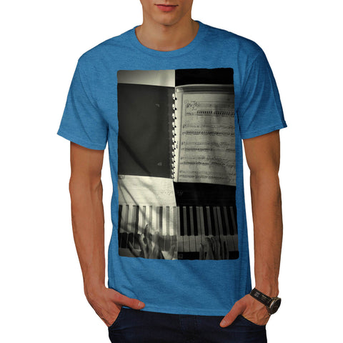 Man Plays Piano Mens T-Shirt