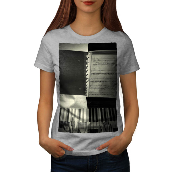 Man Plays Piano Womens T-Shirt