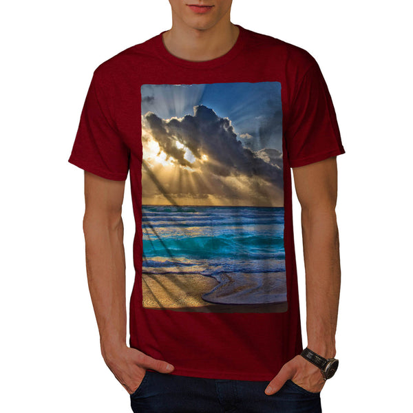 Cloudy Summer Beach Mens T-Shirt