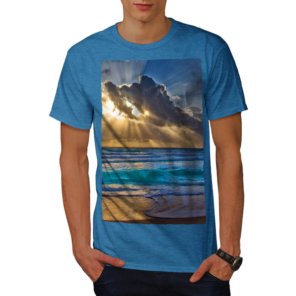 Cloudy Summer Beach Mens T-Shirt