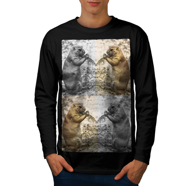 Funny Chipmunk Collage Mens Long Sleeve T-Shirt