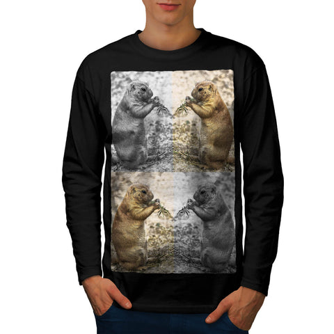 Funny Chipmunk Collage Mens Long Sleeve T-Shirt