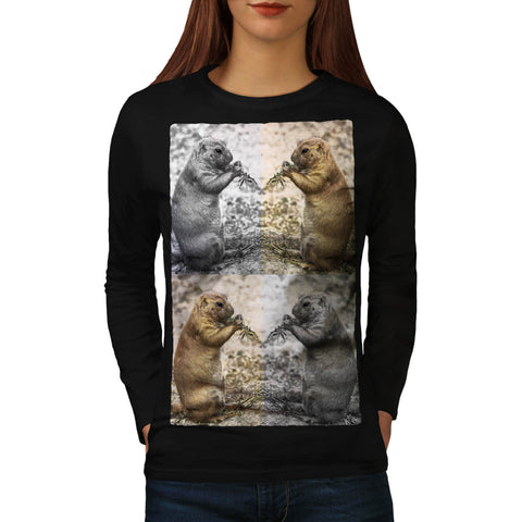 Funny Chipmunk Collage Womens Long Sleeve T-Shirt