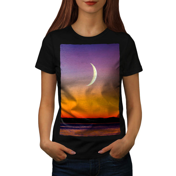 Moon Over The Sea Womens T-Shirt