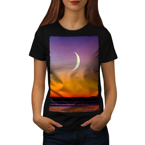 Moon Over The Sea Womens T-Shirt