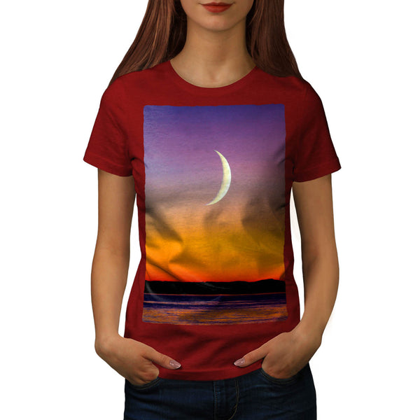 Moon Over The Sea Womens T-Shirt
