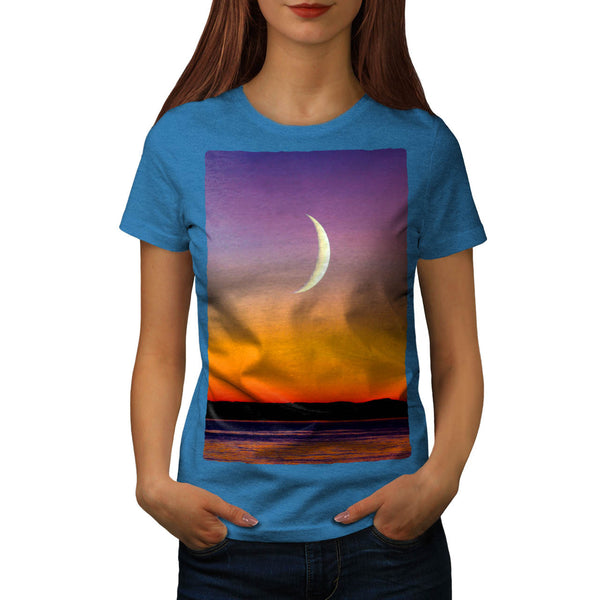 Moon Over The Sea Womens T-Shirt