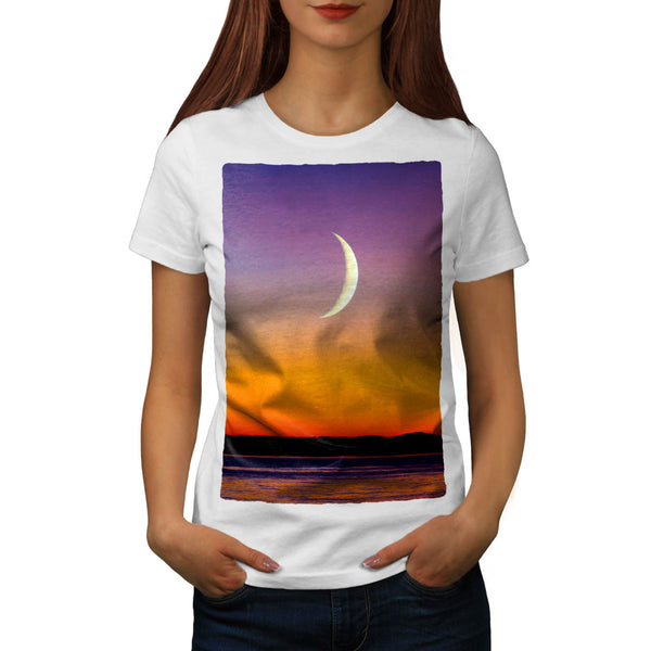 Moon Over The Sea Womens T-Shirt