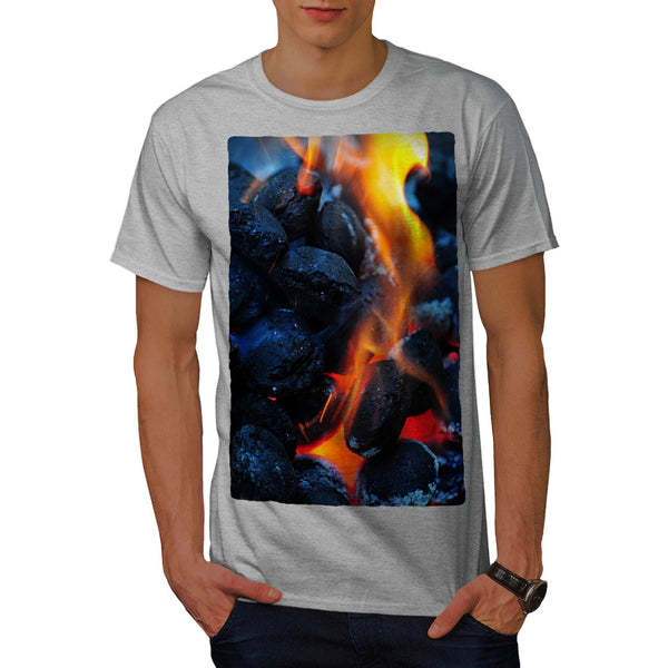 Burning Fire Flame Mens T-Shirt