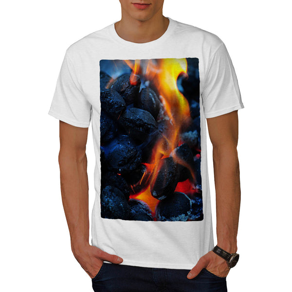 Burning Fire Flame Mens T-Shirt
