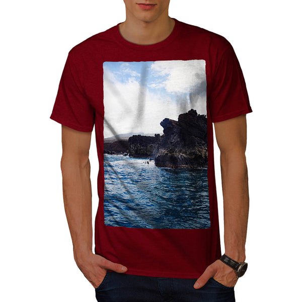 Rocky Ocean View Mens T-Shirt